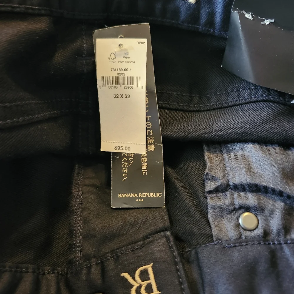 NWT Banana Republic Men's‎ Navy Slim Fit Travel Jean Trouser Size 32X32
